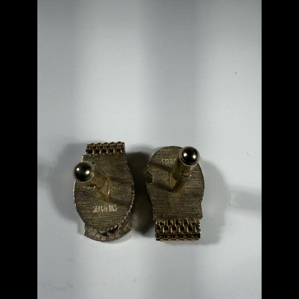 Blue‎ Rhinestone Wraparound Mesh Watchband Vintage SWANK Cuff Links - Picture 7 of 7